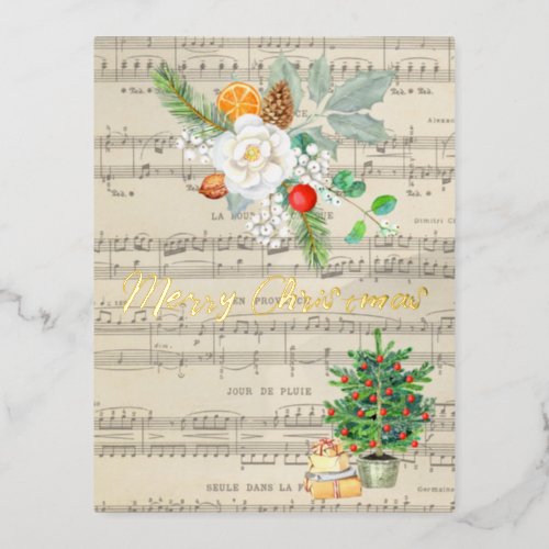 Merry Christmas Music Paper Winter Greeting Season