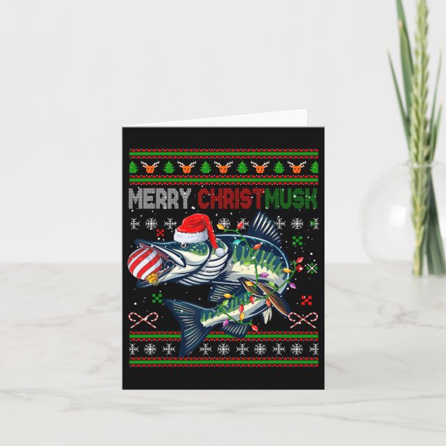 Merry Christmas Musky Santa Musky Xmas Costume Fis Card (Front)