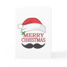 Merry Christmas Mustache Card
