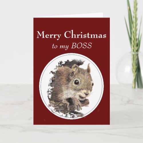 Merry Christmas My Boss In Spite of the Nuts Holiday Card