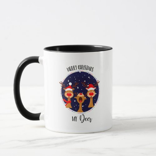 Merry Christmas my deer reindeer card friend lover Mug