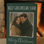 Merry Christmas my Love Green Holiday Card<br><div class="desc">Celebrate your love this holiday season with our Personalized Merry Christmas card. Featuring your favorite photo uploaded into the template, framed in a forest green background with soft snowflake accents, this card is a heartfelt way to let your partner know they're your greatest gift. This card is an ideal keepsake...</div>