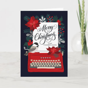 Merry Christmas My Pastor with Vintage Typewriter Card