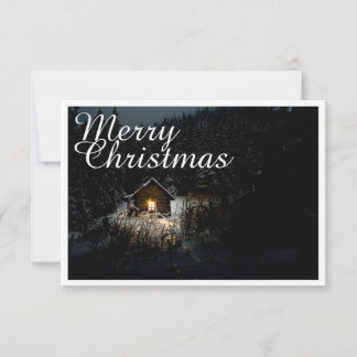 Merry Christmas Mystic Cabin Deep Woods