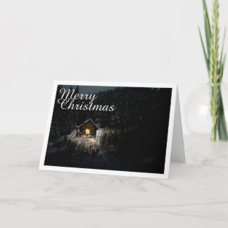 Merry Christmas Mystic Cabin Deep Woods Card