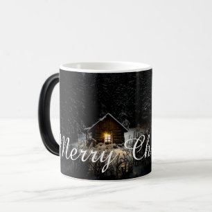 Merry Christmas Mystic Cabin Deep Woods Color Morph Mug