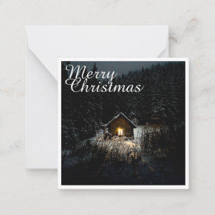 Merry Christmas Mystic Cabin Deep Woods Note Card