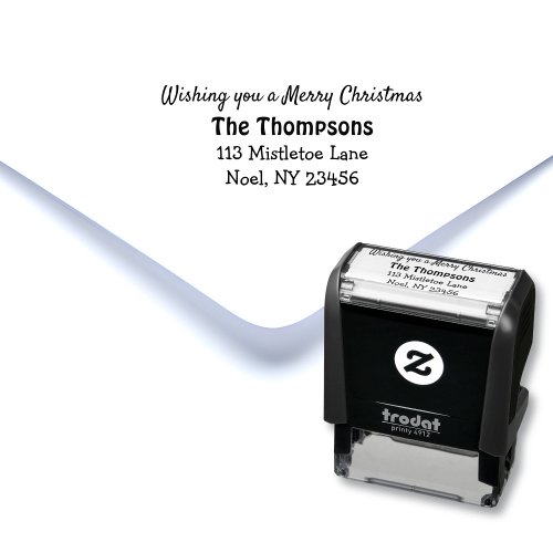 Merry Christmas Name and Address Seasonal Self_inking Stamp