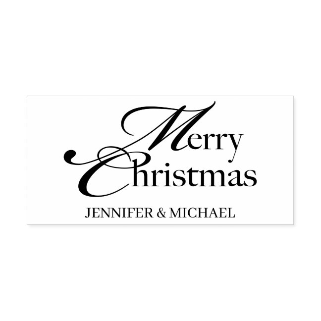 Merry Christmas name basic Rubber Stamp