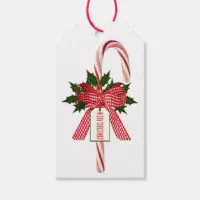 Merry Christmas Name Candy Canes Holidays Gift Tag