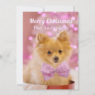 Merry Christmas & Name, Cute Dog or Your Photo Invitation