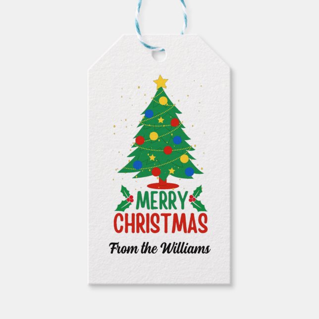 Merry Christmas Name Gift Tags (Front)