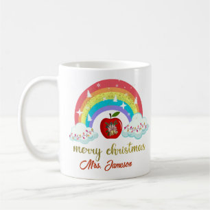 Merry Christmas Name Personalized Teacher Gift Coffee Mug