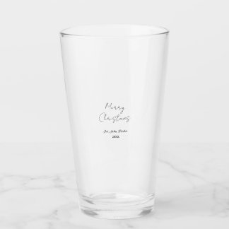 MERRY CHRISTMAS NAME YEAR 20XX SIMPLE MINIMAL  GLASS