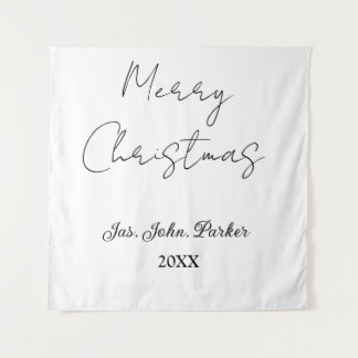 MERRY CHRISTMAS NAME YEAR 20XX SIMPLE MINIMAL  TAPESTRY