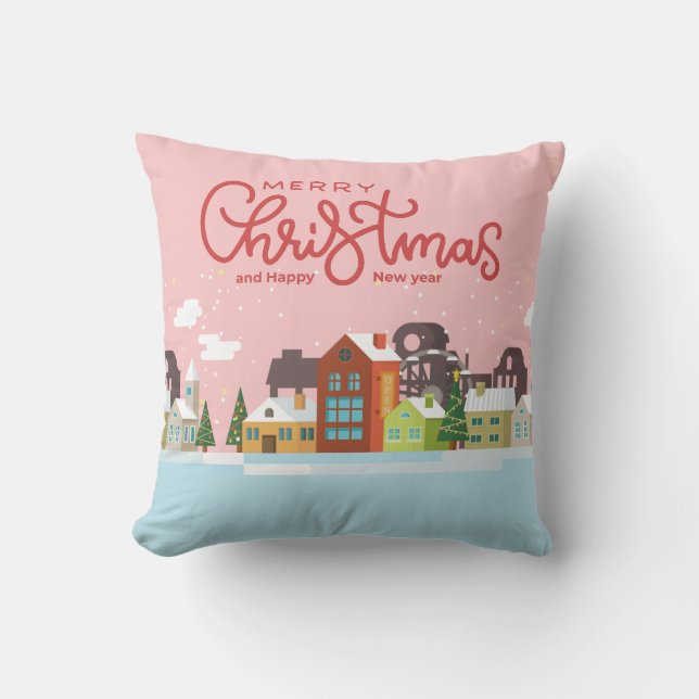 Merry Christmas Napkins | Holiday Party Throw Pillow (Front)