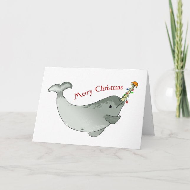 Merry Christmas Narwhal Holiday Card (Front)