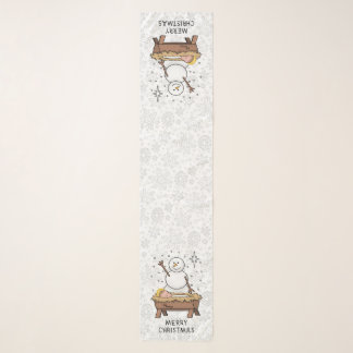 Merry Christmas Nativity Baby Jesus Snowman Scarf