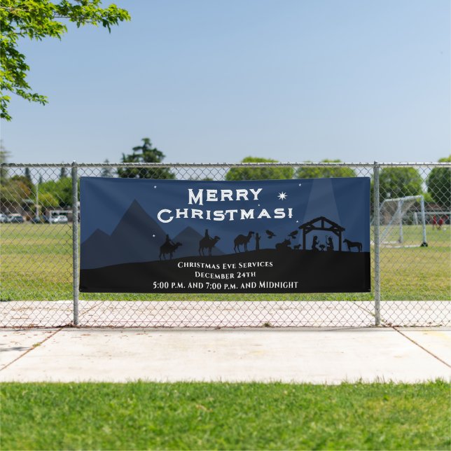 Merry Christmas Nativity Banner (Insitu)