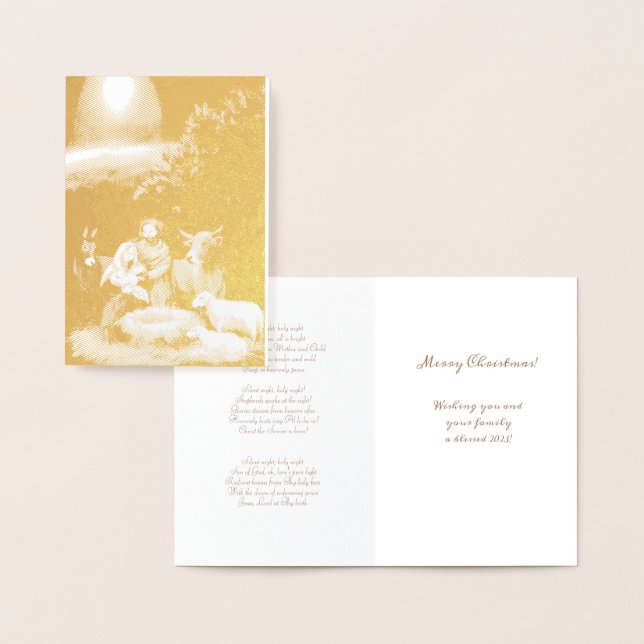 Merry Christmas nativity Foil Card (Display)