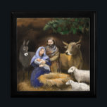 Merry Christmas nativity Gift Box<br><div class="desc">Merry Christmas nativity painting,  baby Jesus is born</div>