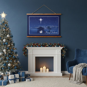Merry Christmas Nativity  Hanging Tapestry