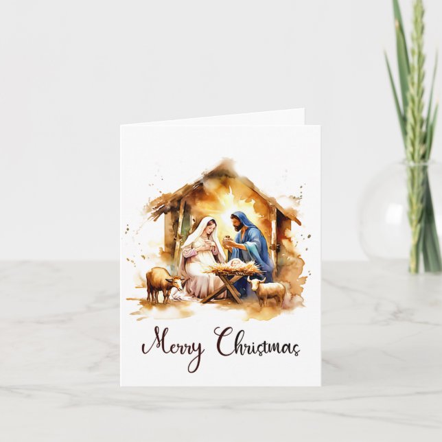 Merry Christmas Nativity Holiday Card (Front)