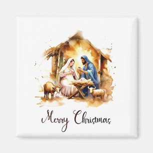 Merry Christmas Nativity Magnet