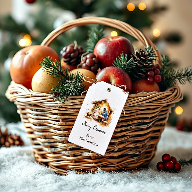 Merry Christmas Nativity personalized Gift Tags (Creator Uploaded)