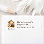 Merry Christmas Nativity personalized Label<br><div class="desc">Merry Christmas Nativity personalized name and address</div>