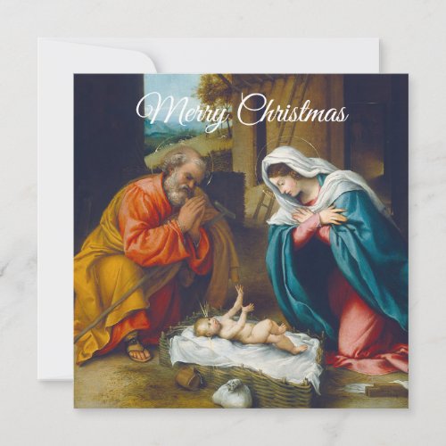 Merry Christmas Nativity Scene Card
