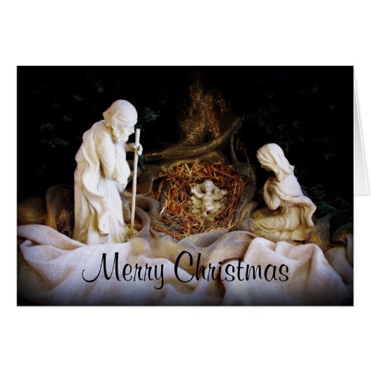 Merry Christmas Nativity Scene Cards (Front Horizontal)