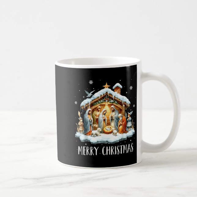 Merry Christmas Nativity Scene North Star Baby Jes Coffee Mug (Right)