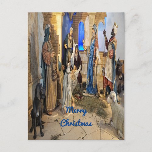 Merry Christmas Nativity scene Postcard