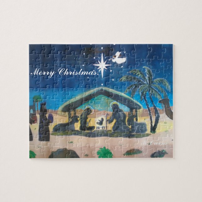 Merry Christmas Nativity Scene Puzzle (Horizontal)