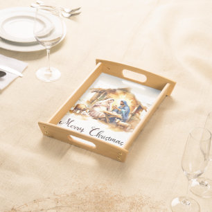 Merry Christmas Nativity Serving Tray