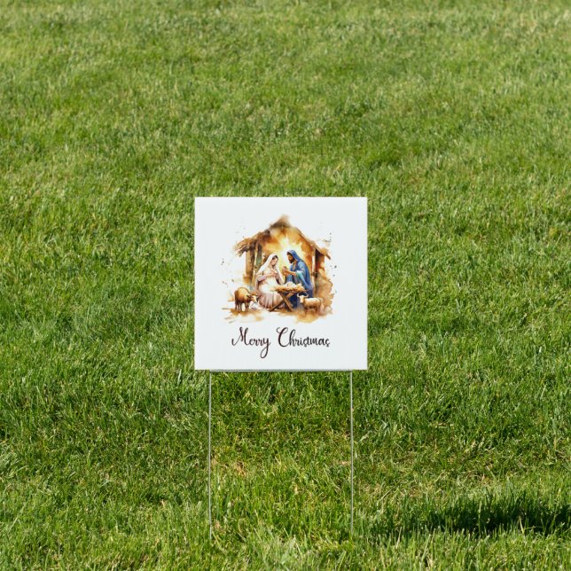 Merry Christmas Nativity Sign (Insitu)