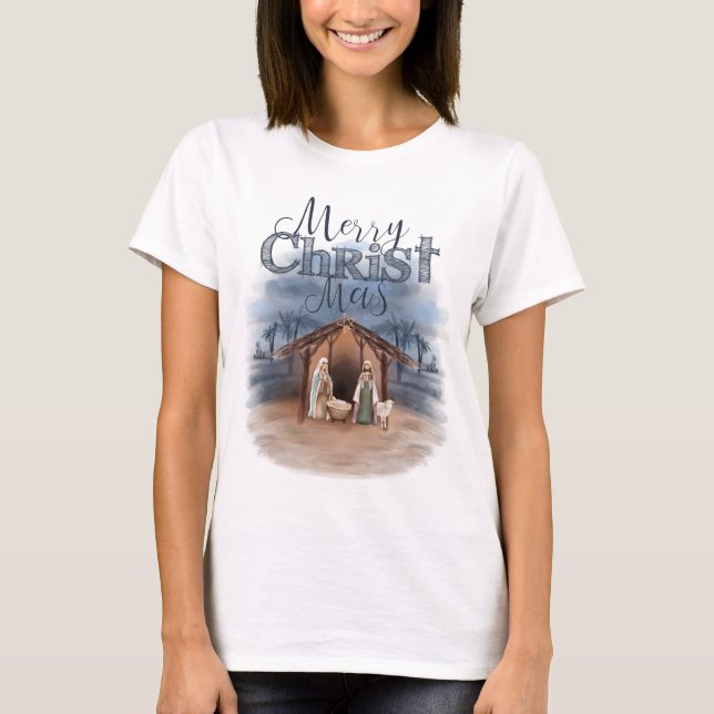 Merry Christmas Nativity T-Shirt (Front)