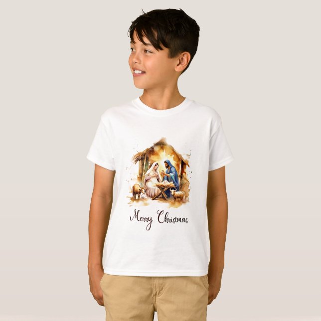 Merry Christmas Nativity T-Shirt (Front Full)