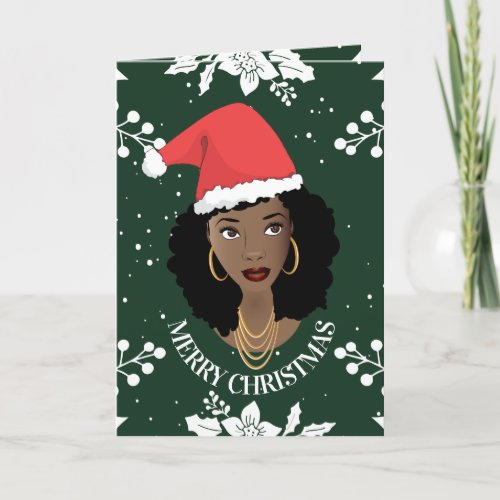 Merry Christmas  Natural Hair Beauty Green Card