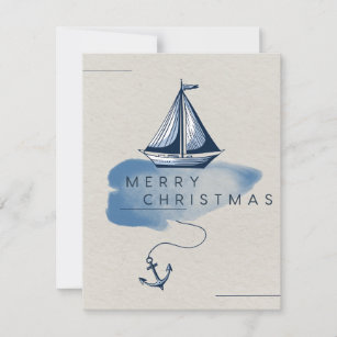 Merry Christmas Nautical Holiday Card