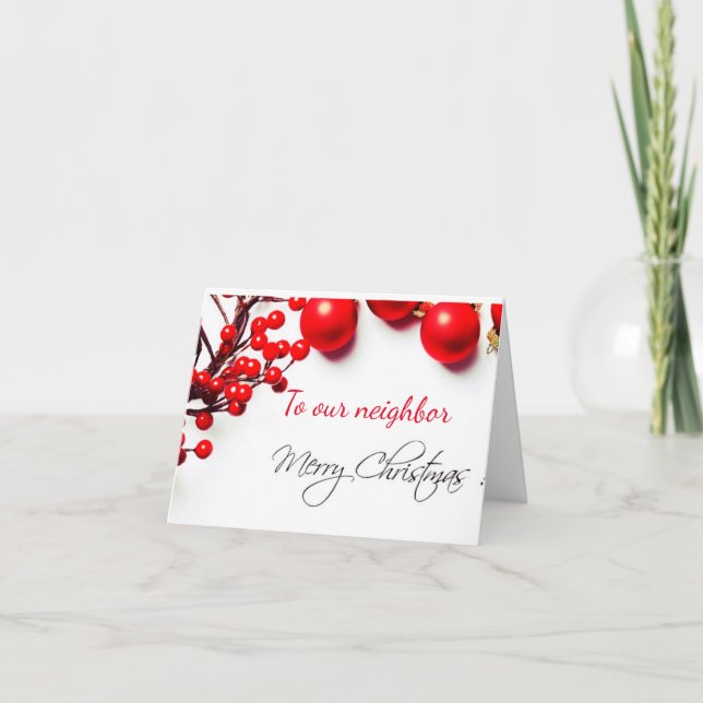 **MERRY CHRISTMAS**  "NEIGHBOR" CARD (Front)
