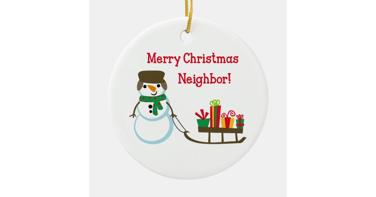 It's Hard to Find Good Neighbors Like You Christmas Ornament Keepsake -  Circle Porcelain Ceramic Ornament