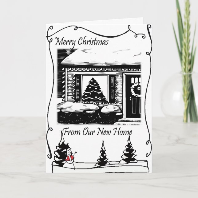 Merry Christmas New Address Holiday Card (Front)
