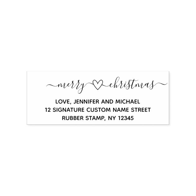 Merry Christmas New Home address Rubber Stamp