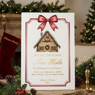 Merry Christmas New Home Christmas Home Holiday Foil Invitation