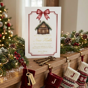 Merry Christmas New Home Christmas Home Holiday Foil Invitation