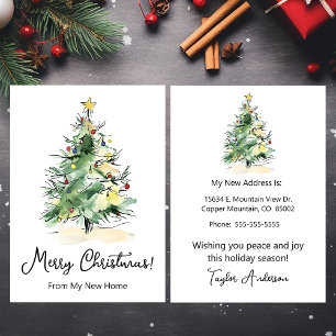 Merry Christmas New Home Modern Christmas Tree Announcement