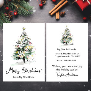 Merry Christmas New Home Modern Christmas Tree Announcement