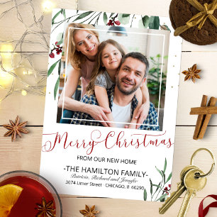Merry Christmas New Home Moving Announcement Photo